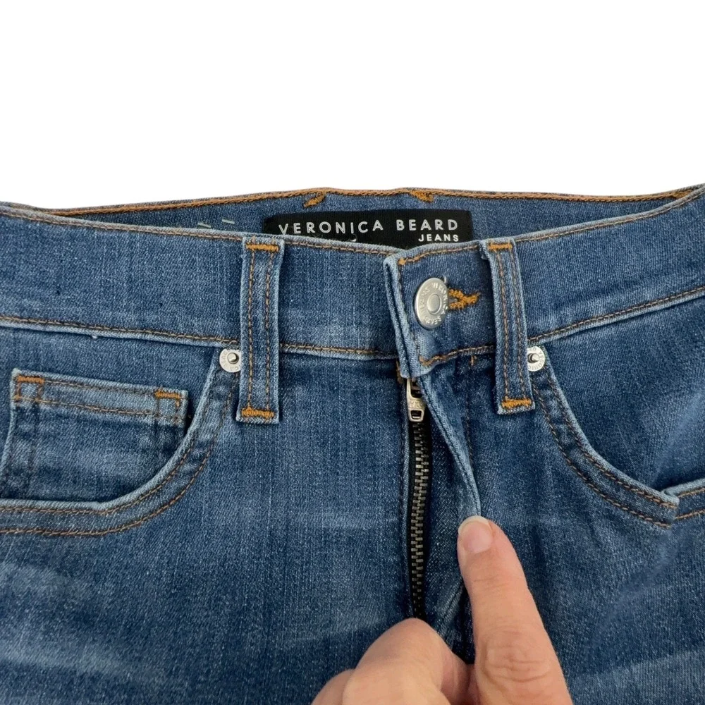 Veronica Beard Carly Skinny Jeans Womens Size 23 Sunrise Blue‎ Frayed Hem NWT